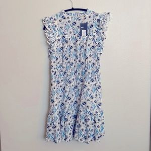 NWT Universal Thread White and Blue Floral fun and flirty dress Size Medium